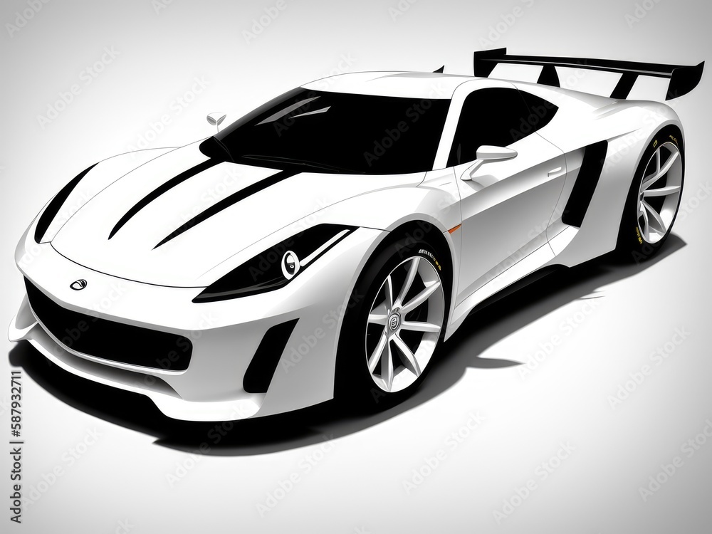 Naklejka premium Concept drawing of a sports car. Generative AI