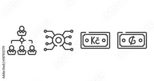banking and finance outline icons set. thin line icons sheet included fund, video card, idea bulb, safety box vector.