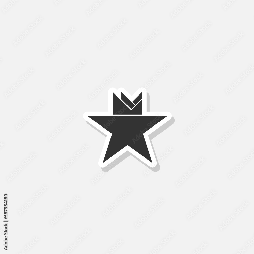 King Star Sticker Icon isolated on white King Star Sticker Icon isolated on white