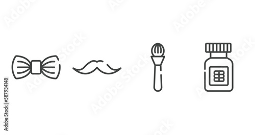 wellness and spa outline icons set. thin line icons sheet included elegante, moustaches, make, proteins vector.