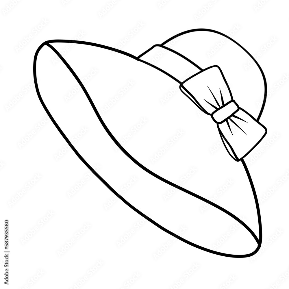Black Sun hat outline. Black Sun hat outline.