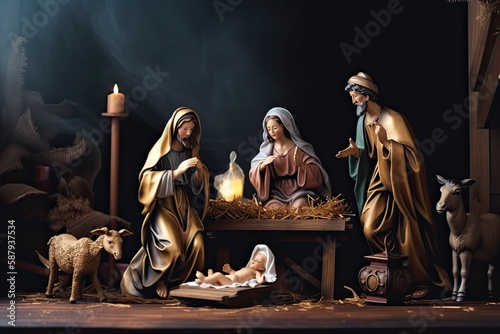 Jesus born nativity, generative AI, generative, AI