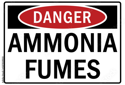 Fumes hazard chemical warning sign ammonia fumes