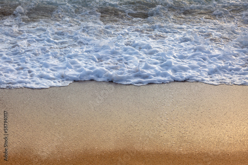 wave on the sandbank at the beach