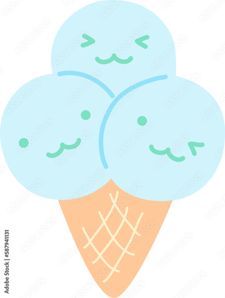 Naklejka premium kawaii popsicle flat color clipart