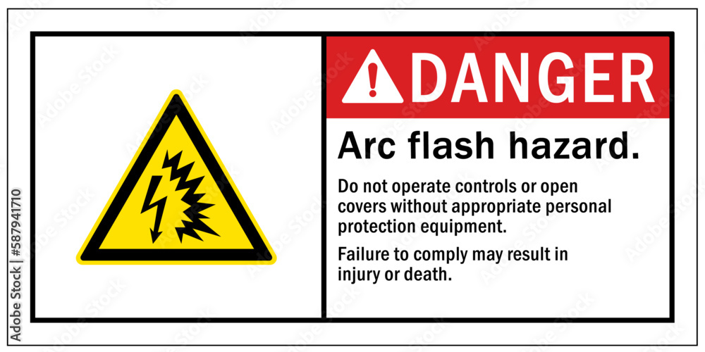 Arc flash and shock hazard hazard sign and labels do not operate control or open covers without appropriate personal protective equipment Arc flash and shock hazard hazard sign and labels do not operate control or open covers without appropriate personal protective equipment