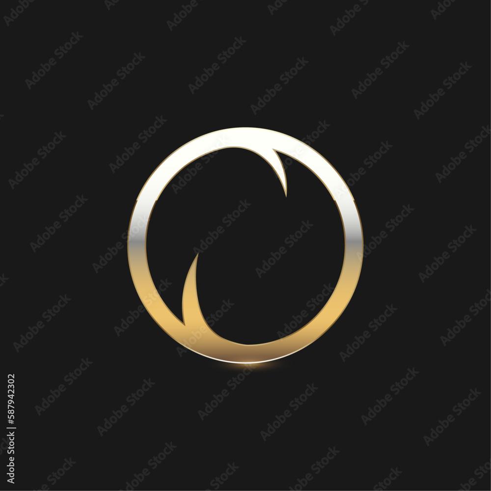 Luxury gold line logo design with simple and modern shape of sea water wave in a circle, Minimalistic and simple vector design. Luxury gold line logo design with simple and modern shape of sea water wave in a circle, Minimalistic and simple vector design.