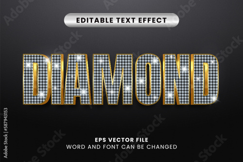 3d luxury diamond vector text effect