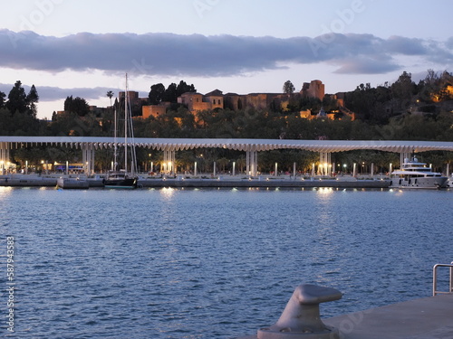 Panorámica de la ciudad de Málaga desde el muelle uno photo