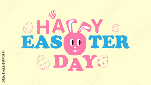 Eater banner with cute vector. The horizontal banner is great for cards, stickers, backdrops, and backgrounds. Greeting design 
