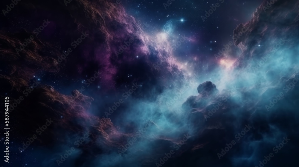 Space background with nebula and stars. Generative AI