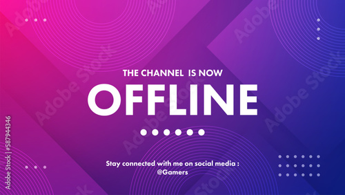 Stream currently offline background with bright gradient color. modern futuristic gamers backdrop.