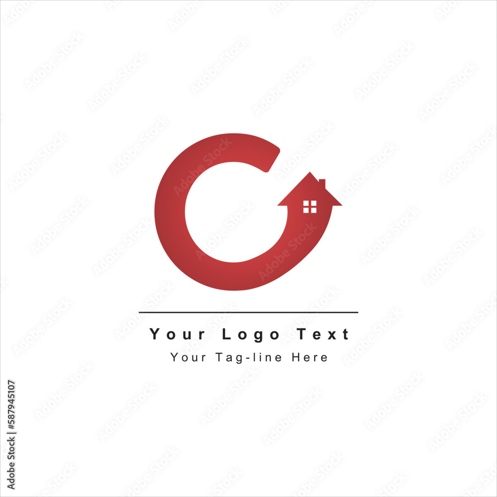 letter c with real estate logo design icon letter c with real estate logo design icon
