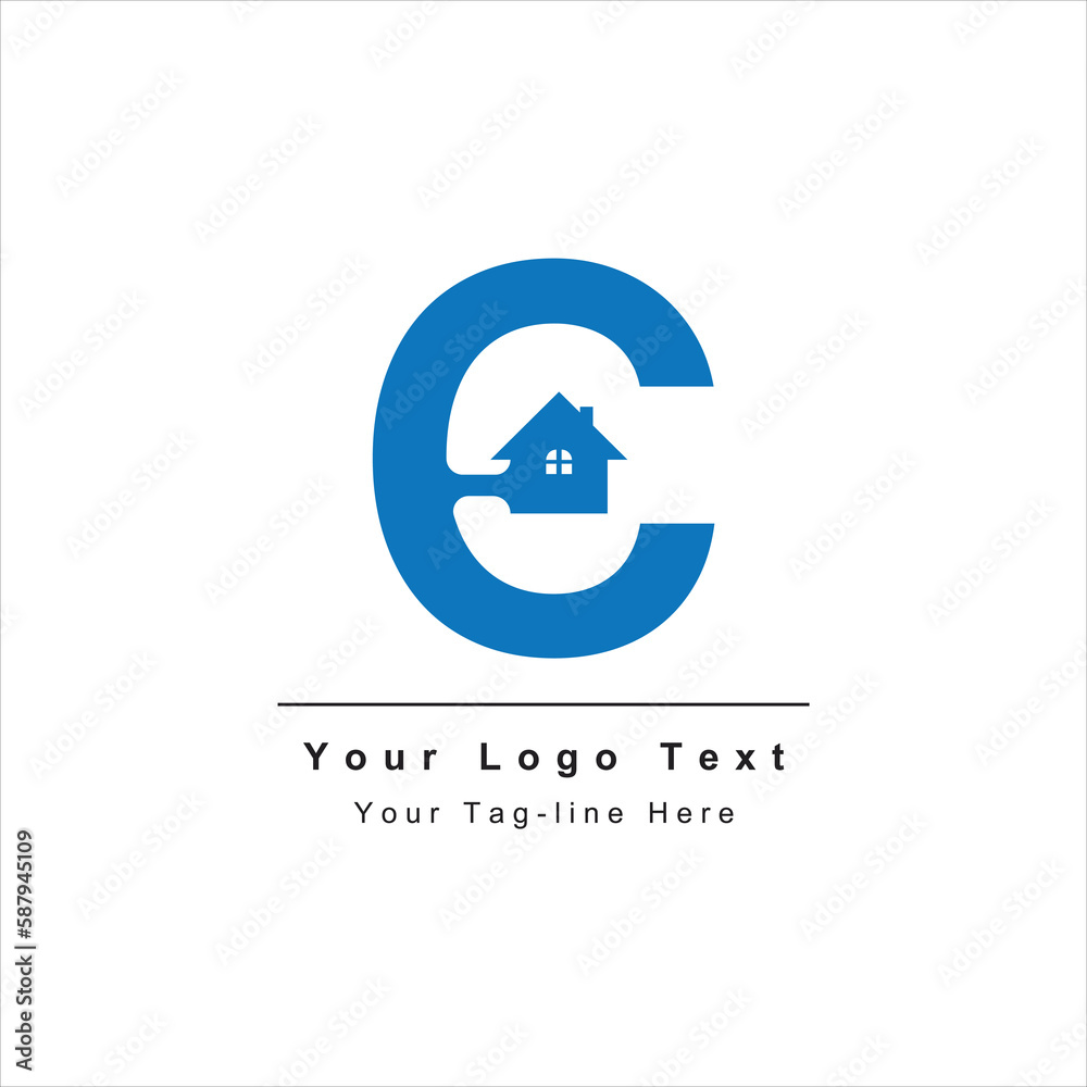 C letter logo with real estate design icon template C letter logo with real estate design icon template