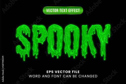 Green spooky vector text effect