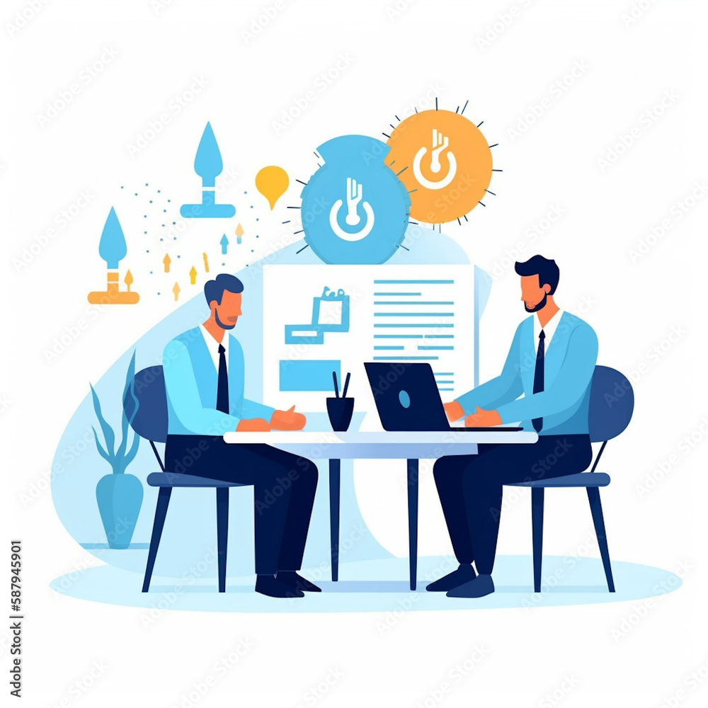 business consulting services flat vector illustration|Generative AI business consulting services flat vector illustration|Generative AI
