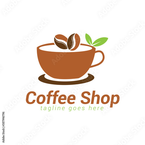 Coffee shop logo template design, Suitable for coffee and tea shop.