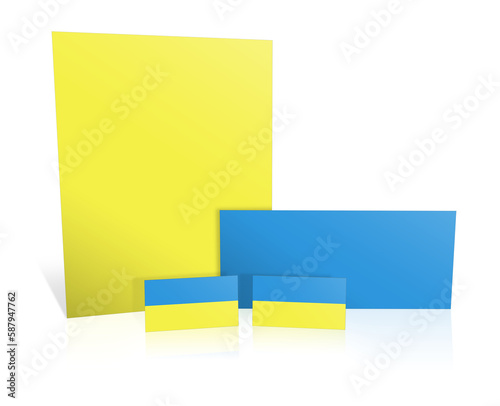 Promotional paper blank template for presentation layouts and design. photo