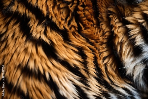 Tiger fur pattern background  Ai generated 