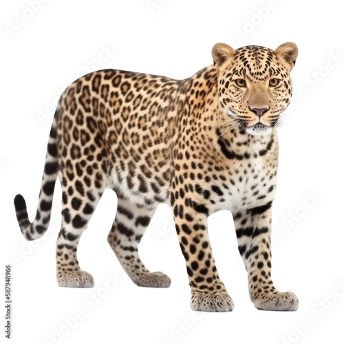 leopard tiger isolated on white