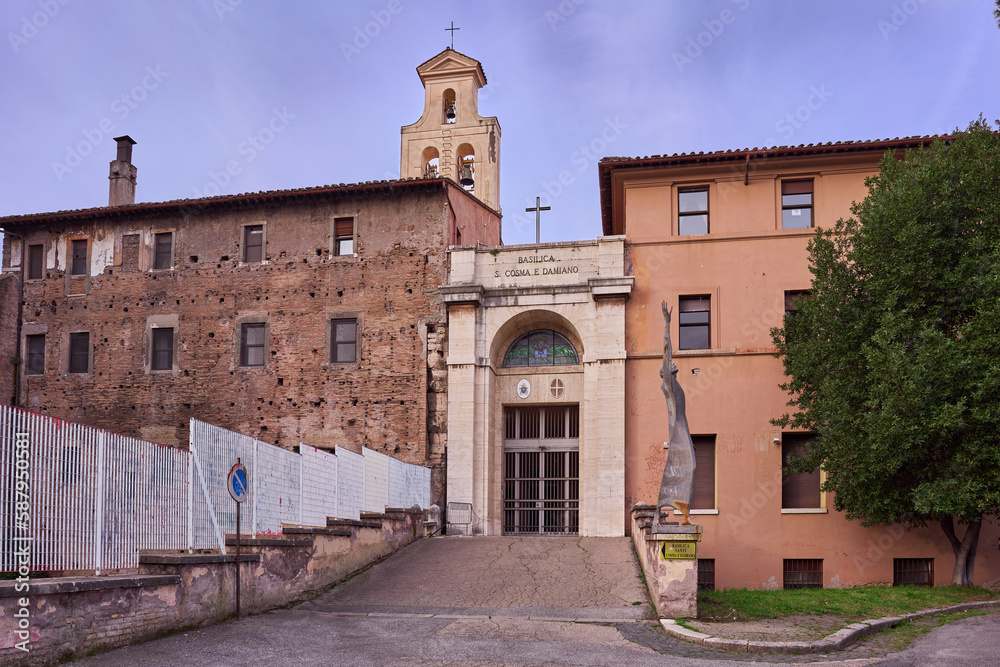 Basilica di S Cosima e Damiano paleochristian church in Rome, Italy