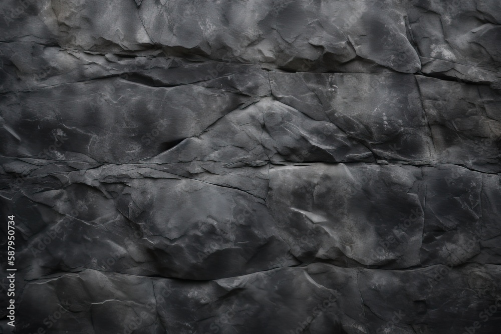 black concrete wall , grunge stone texture , dark gray rock surface background to use as wallpaper - Generative AI black concrete wall , grunge stone texture , dark gray rock surface background to use as wallpaper - Generative AI