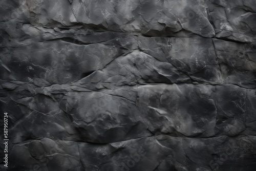 black concrete wall   grunge stone texture   dark gray rock surface background to use as wallpaper - Generative AI
