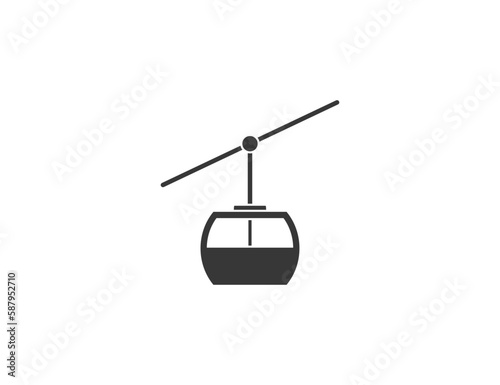 Aerial cableway, funicular, cabine icon. Vector illustration.