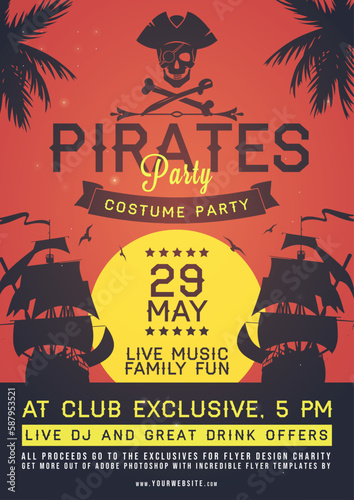 Pirates Party Event Poster Template