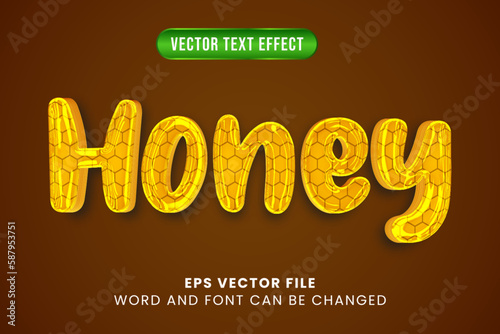 3D silky honey vector text effect
