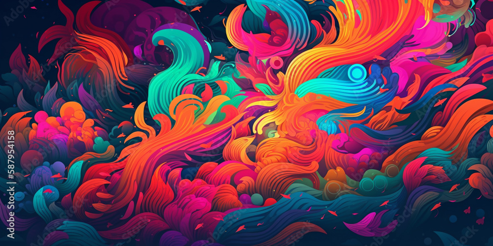 neon colors abstract concept background Generated AI