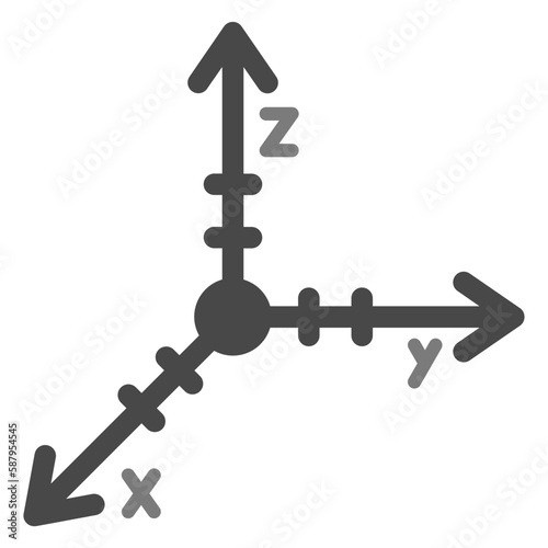 Coordinate Axis Greyscale Glyph Icon