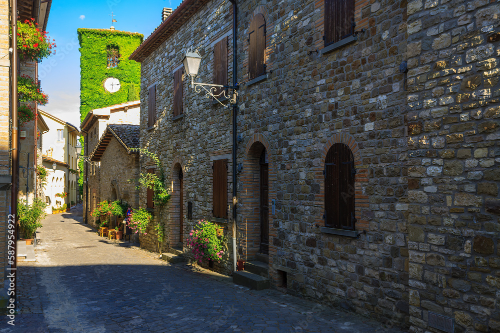 View of Frontino's village in the Italian region of Marche.