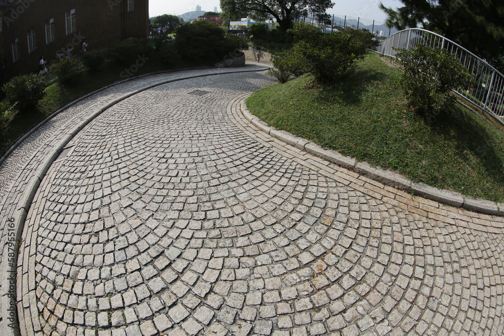 Fototapeta premium Gray Old Stone Road Surface -Seamless Texture.