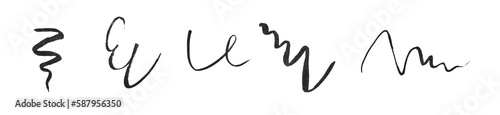 Collection of black eyeliner samples on white background