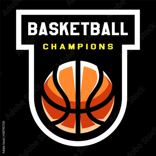 Basketball logo. Sport games. Sporting ball emblem. T shirt print.