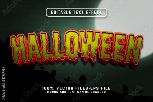 Halloween 3d horror theme text effect