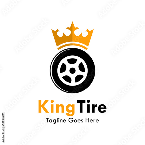 King tire design logo template illustration