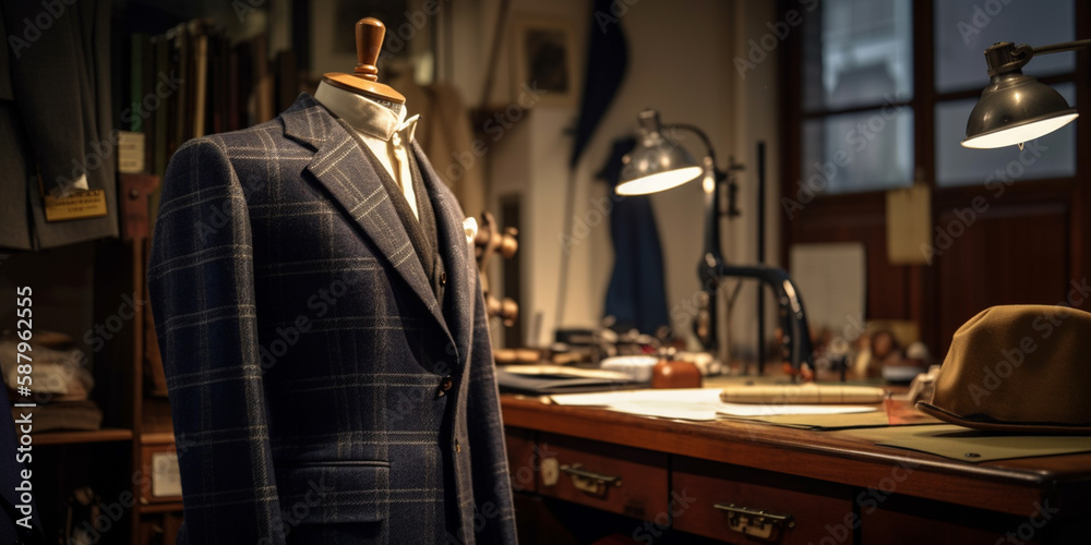 Jacket in tailor shop Generated AI
