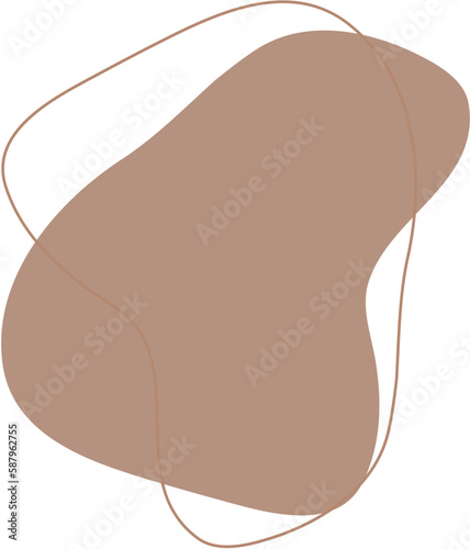 Abstract blotch shape. Liquid boho shape elements.