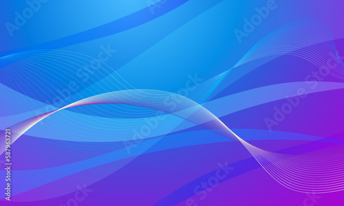 abstrac blue purple gradient with lines curve wave background