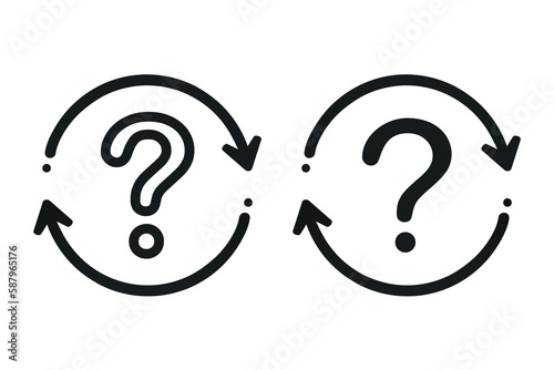 Refresh question icon. Illustration vector