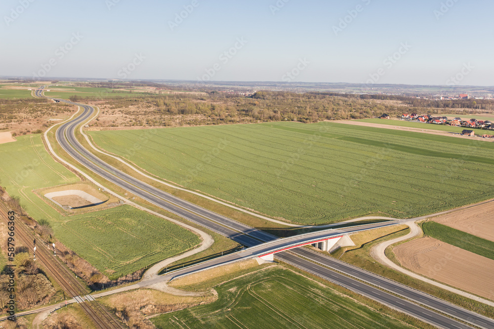 aerial view of the highway aerial view of the highway
