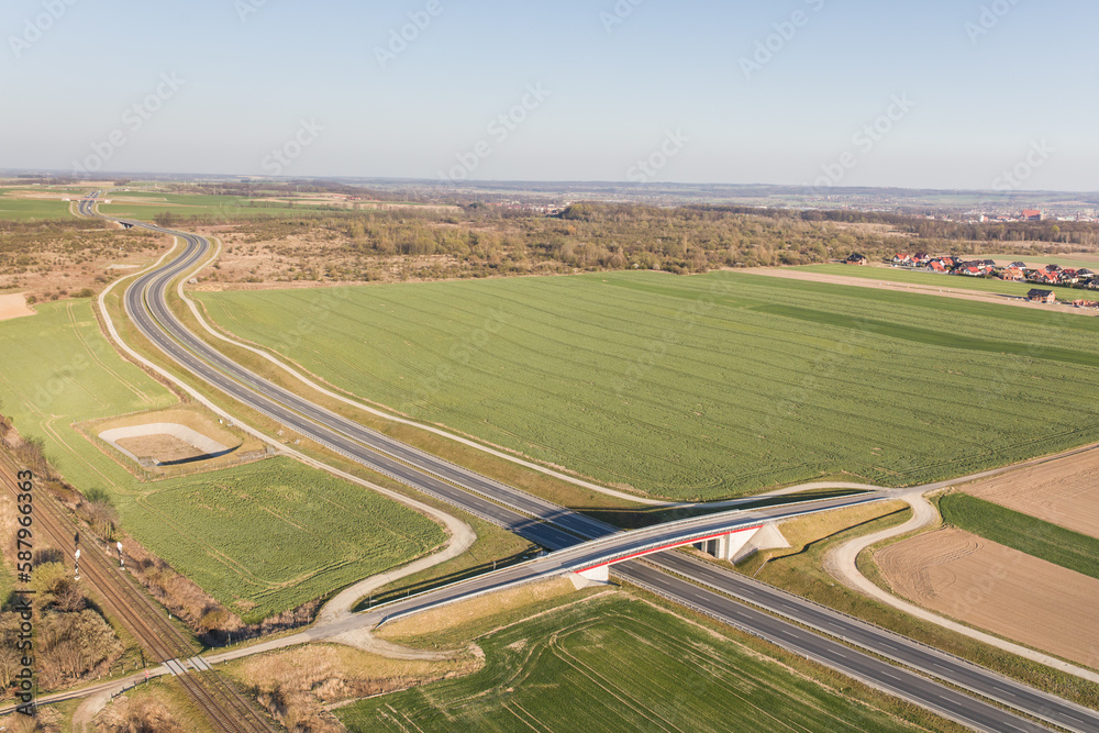 aerial view of the highway