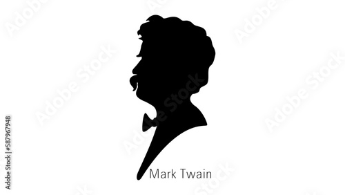 Mark Twain silhouette photo