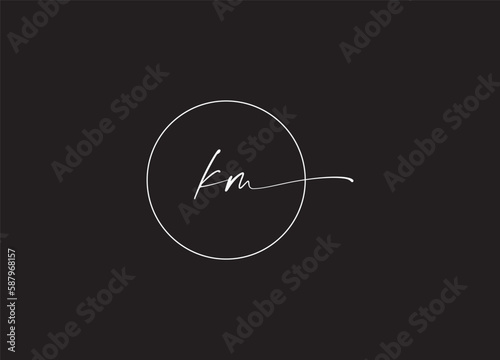 KM or MK abstract outstanding professional business logo design