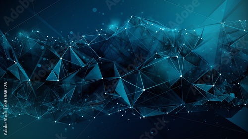 Big data visual information background. Technology futuristic background created with Generative AI technology