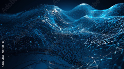 Big data visual information background. Technology futuristic background created with Generative AI technology