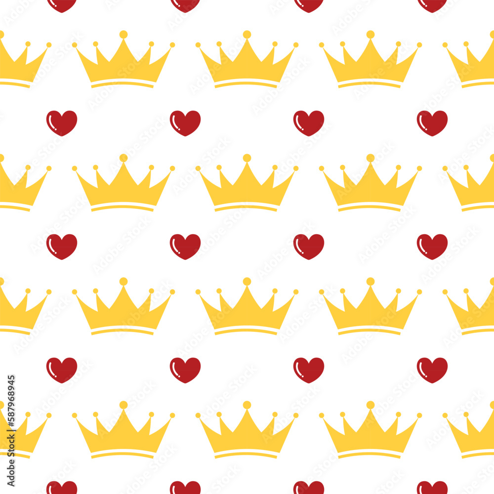 Crown seamless pattern. King seamless pattern. Queen seamless pattern. Crown. King and Queen Crown seamless pattern. King seamless pattern. Queen seamless pattern. Crown. King and Queen