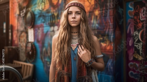 AI Embrace the wild and free spirit of the hippie girl, her flowing rasta locks swaying with the rhythm of the forest, as she finds peace and connection with nature's serenity